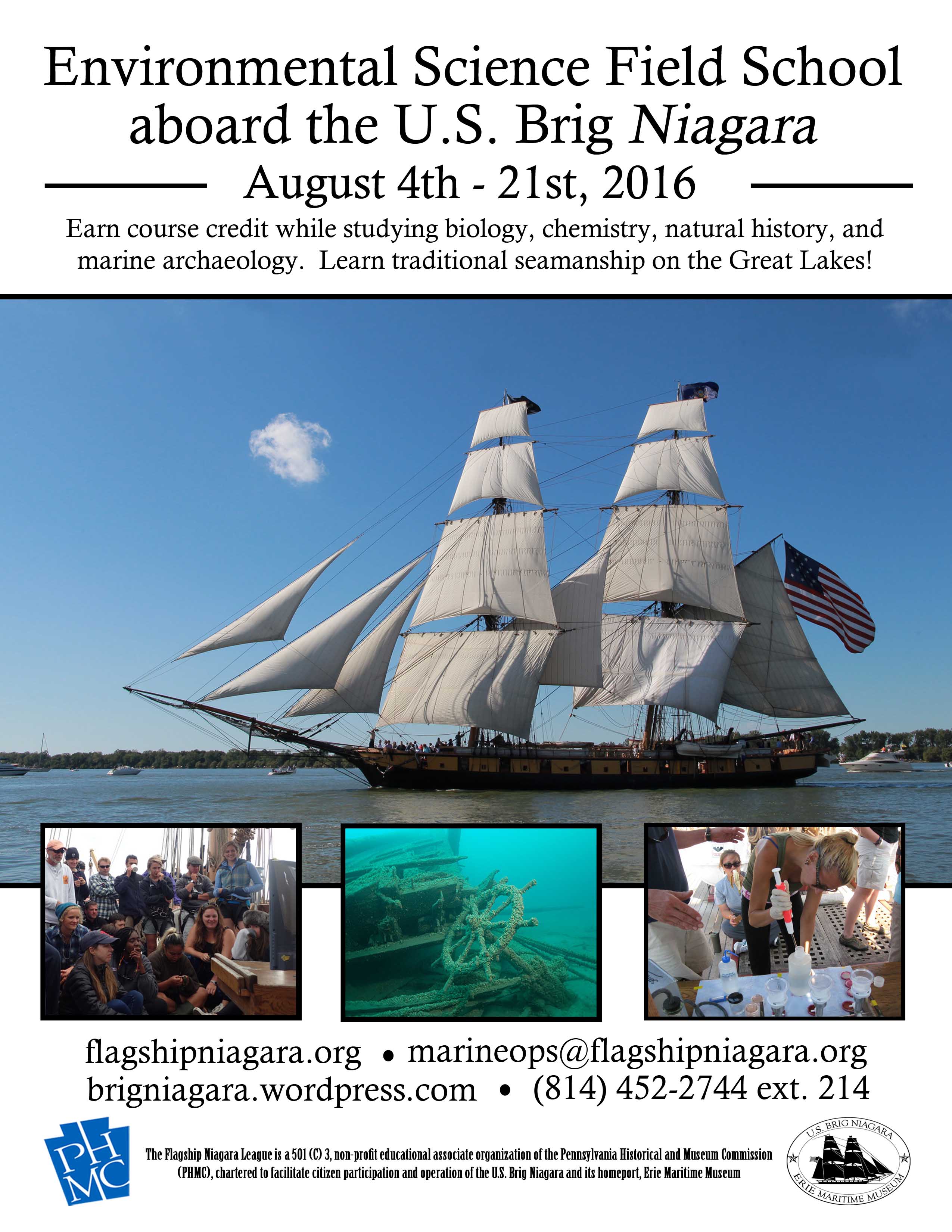 Environmental Science Field School aboard the U.S. Brig Niagara